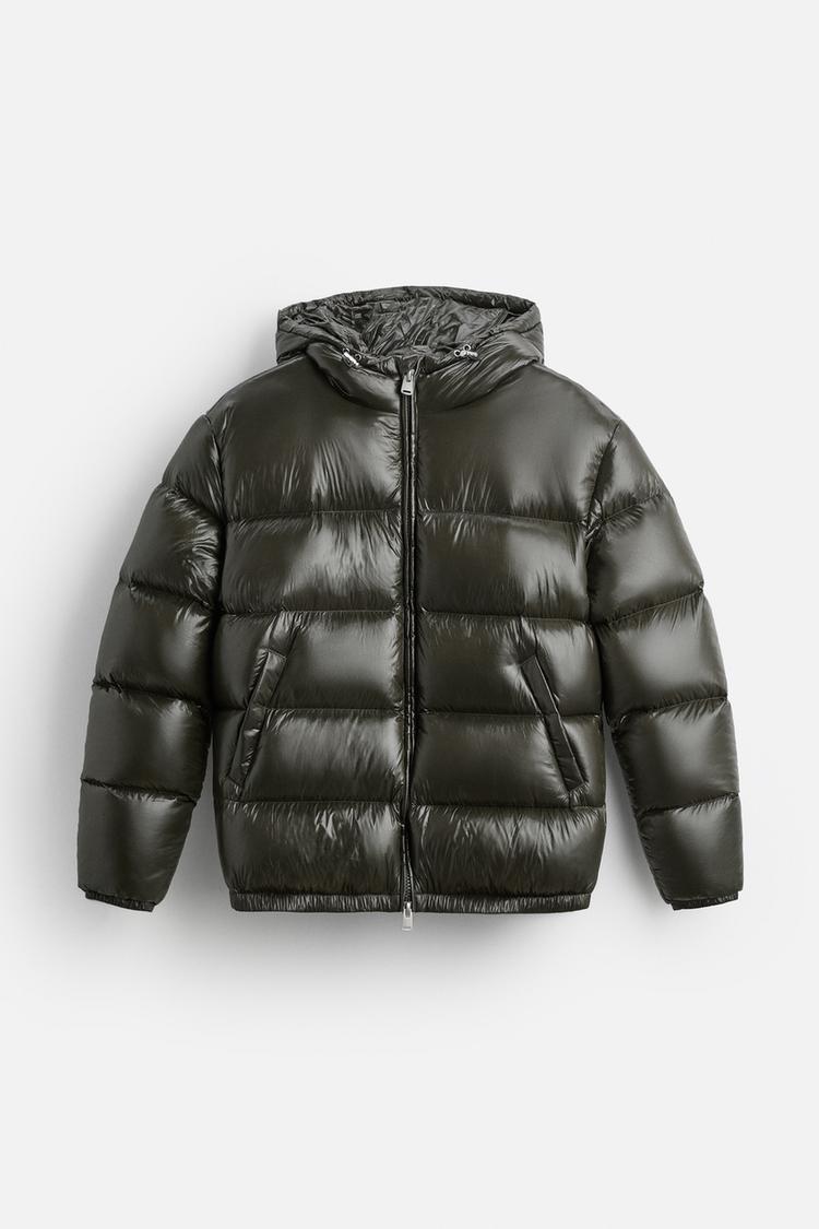 Men's Jacket | Quilted Puffer with Hood in Loose Fit