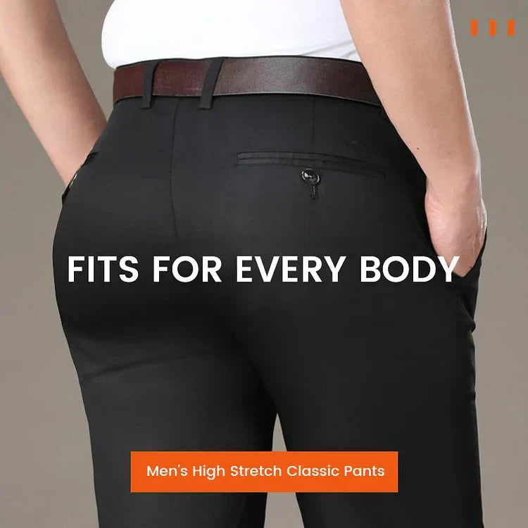 Stretch Loose Fit Pants with Elastic Waist and Pockets for Men