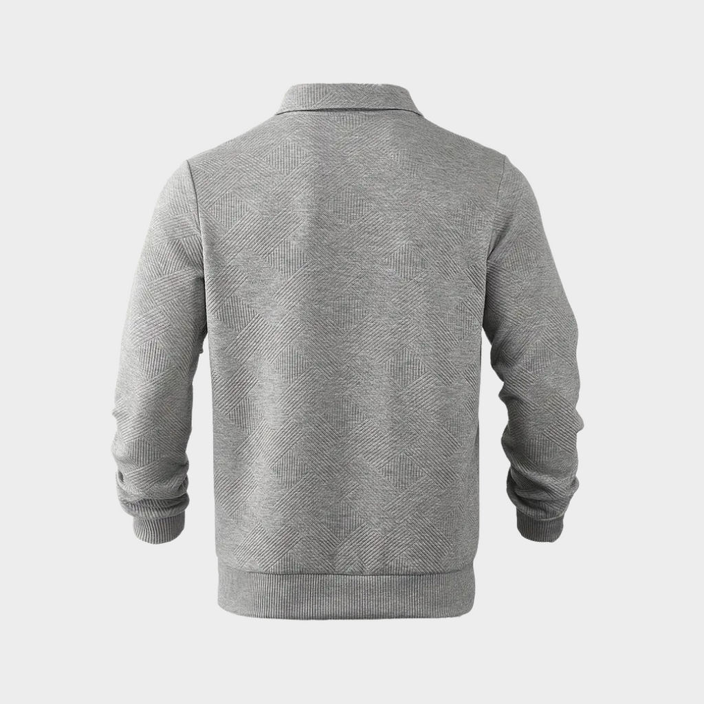 Geometric Knit Quarter Zip Turtleneck Sweater for Men | Everyday Wear