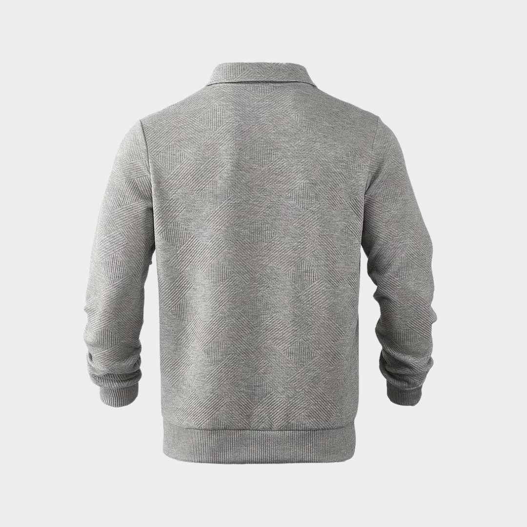 Geometric Knit Quarter Zip Turtleneck Sweater for Men | Everyday Wear