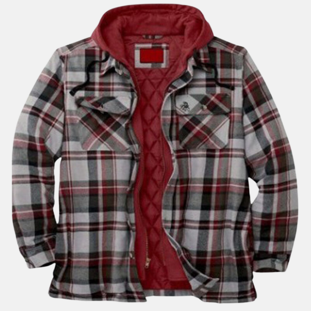 Quilted Shirt Collar Button Front Jacket for Men | Transitional Wear
