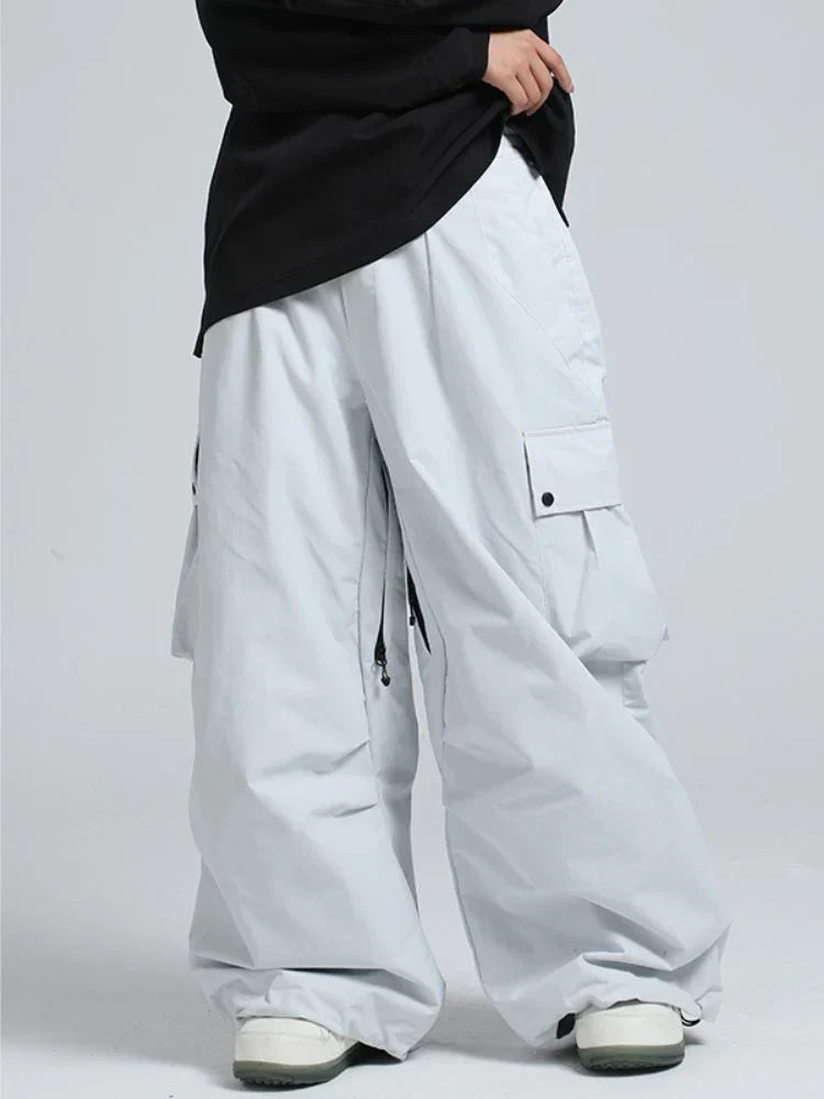 Baggy Loose Fit Cargo Snowboard Pants for Men | Winter Sports Multi Pocket