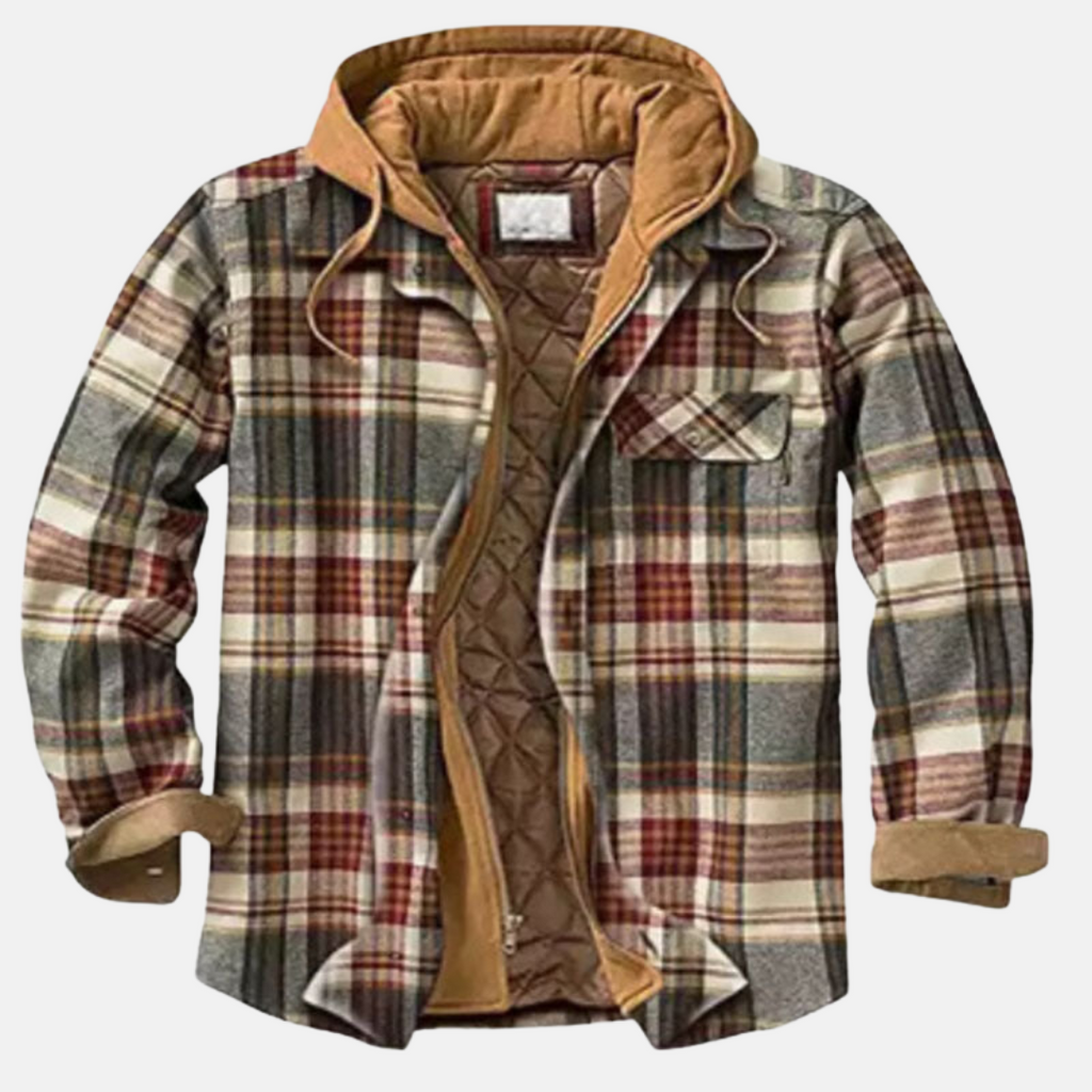 Quilted Shirt Collar Button Front Jacket for Men | Transitional Wear