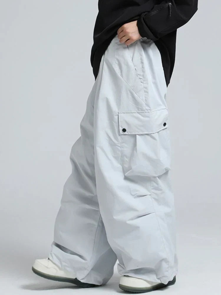 Baggy Loose Fit Cargo Snowboard Pants for Men | Winter Sports Multi Pocket