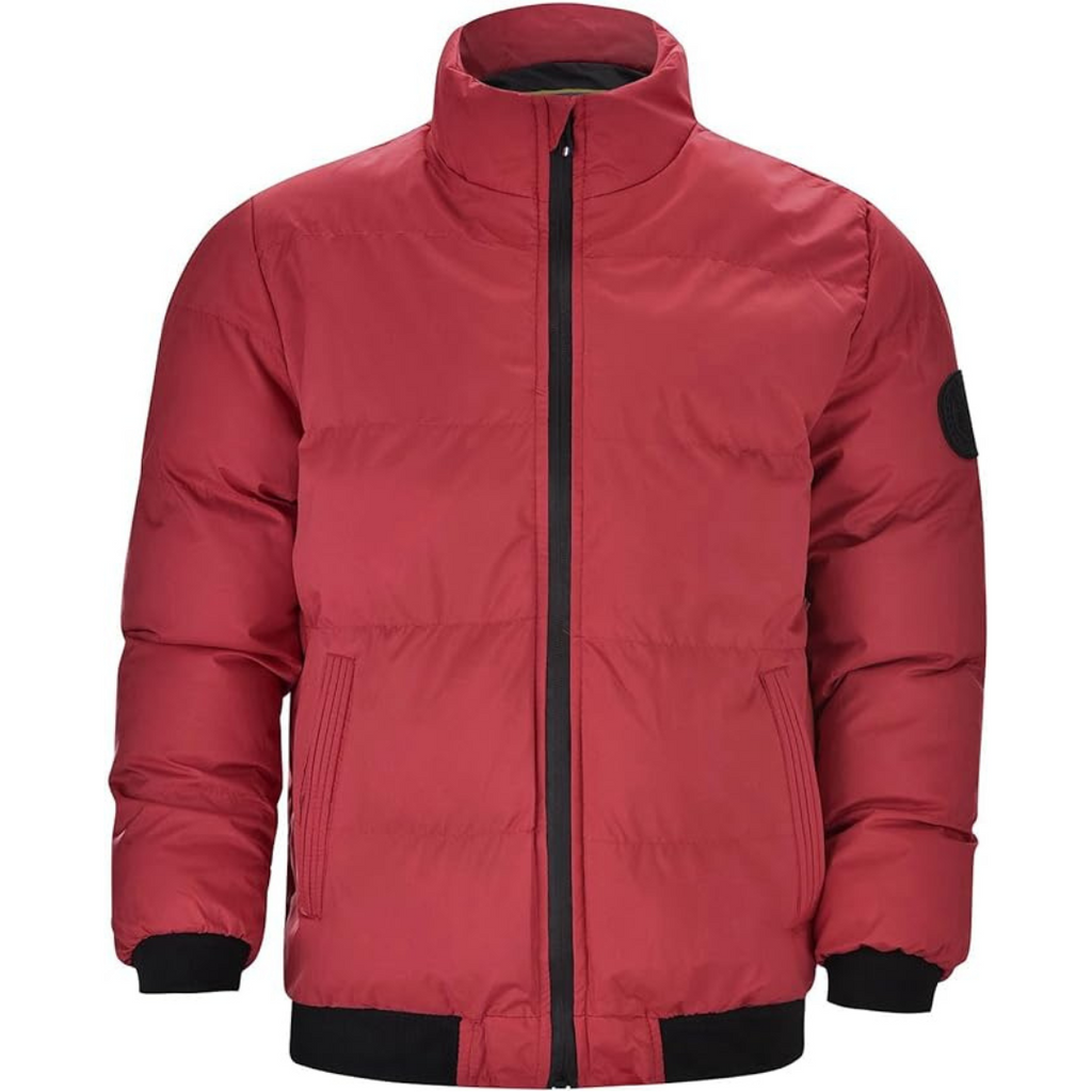 Black Down Insulated Zip Front Jacket for Men | Winter Outerwear