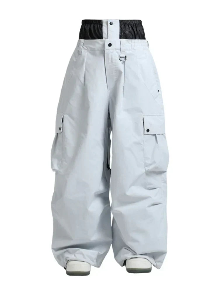 Baggy Loose Fit Cargo Snowboard Pants for Men | Winter Sports Multi Pocket