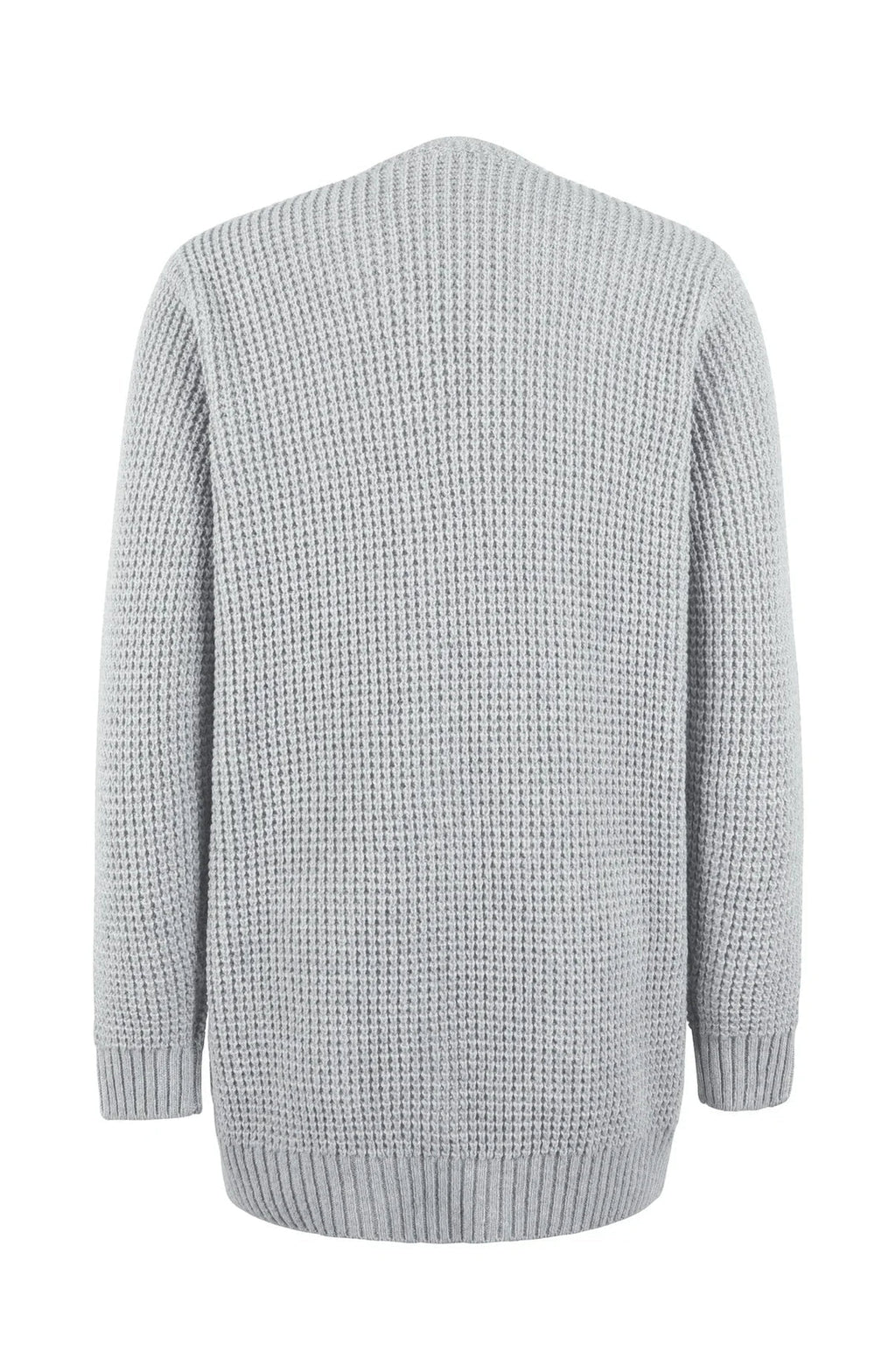 Long Sleeve Open Front Knit Cardigan with Side Pockets for Women