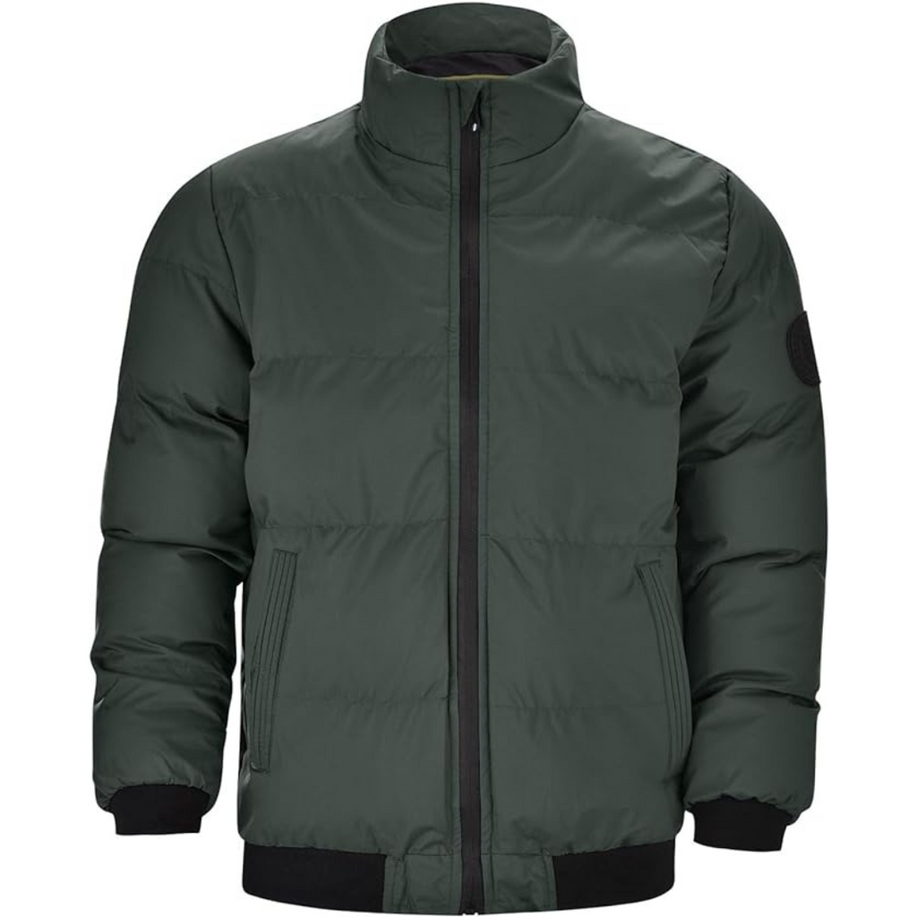 Black Down Insulated Zip Front Jacket for Men | Winter Outerwear