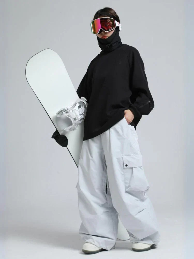 Baggy Loose Fit Cargo Snowboard Pants for Men | Winter Sports Multi Pocket