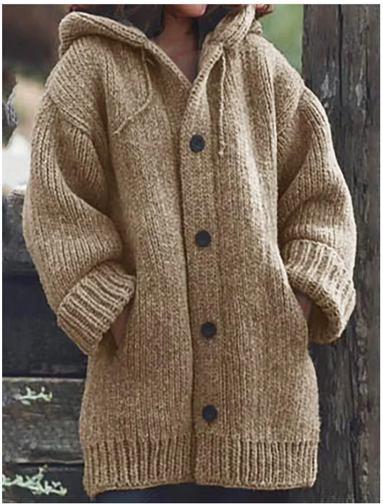 Women's Cardigan | Loose Fit with Button Closure