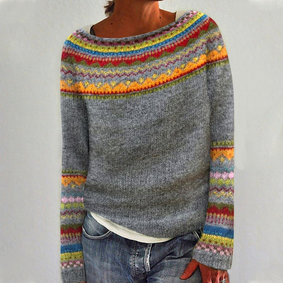 Warm Women's Sweater with Round Neck | Long Sleeve