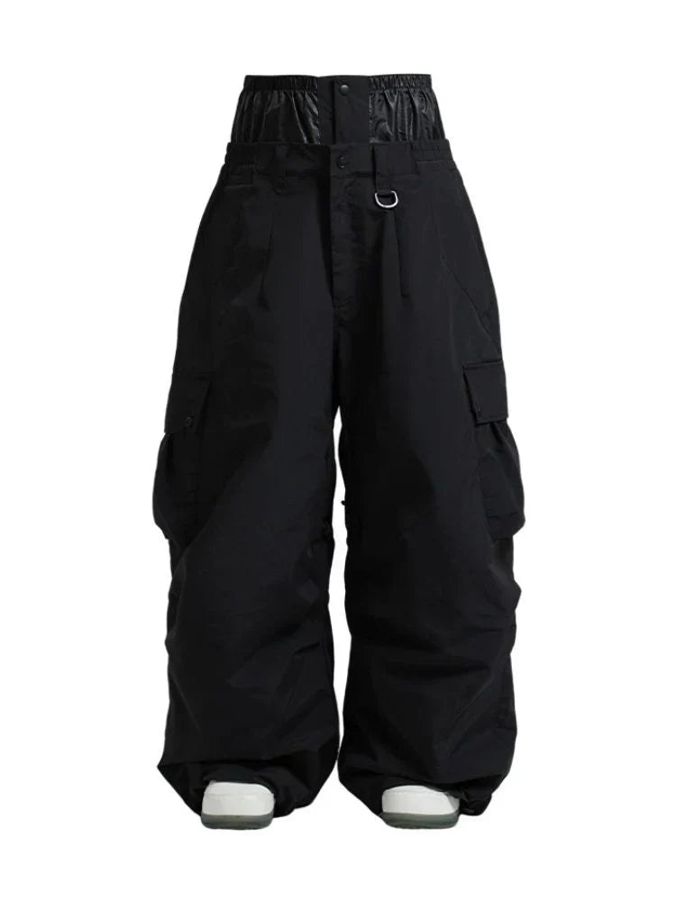 Baggy Loose Fit Cargo Snowboard Pants for Men | Winter Sports Multi Pocket
