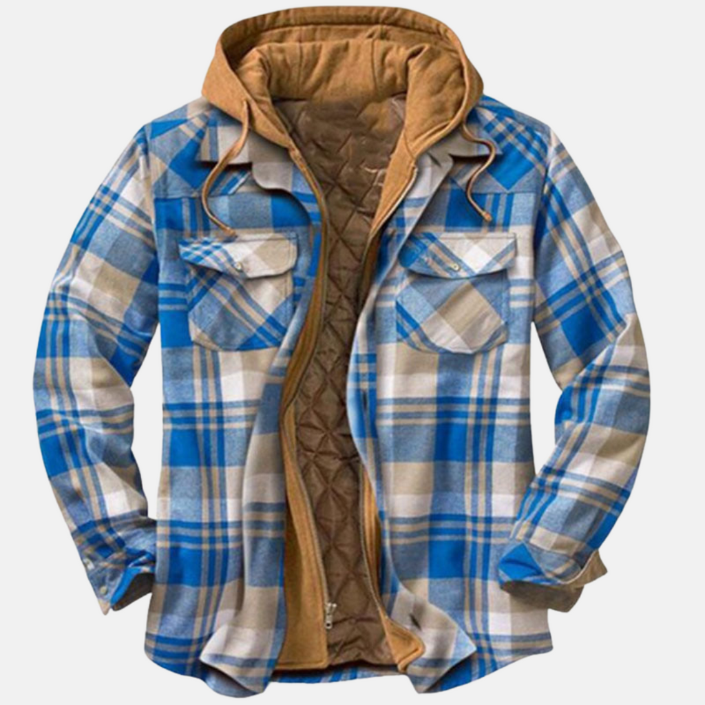 Quilted Shirt Collar Button Front Jacket for Men | Transitional Wear