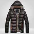 Men's Winter Jacket | Quilted Hood with Zipper and Snap Closure