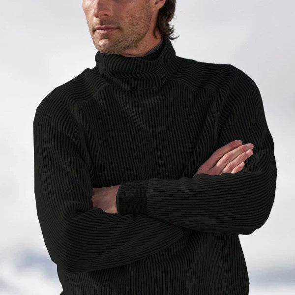 Men's Sweater | High Neck Pullover Long Sleeve Knitwear
