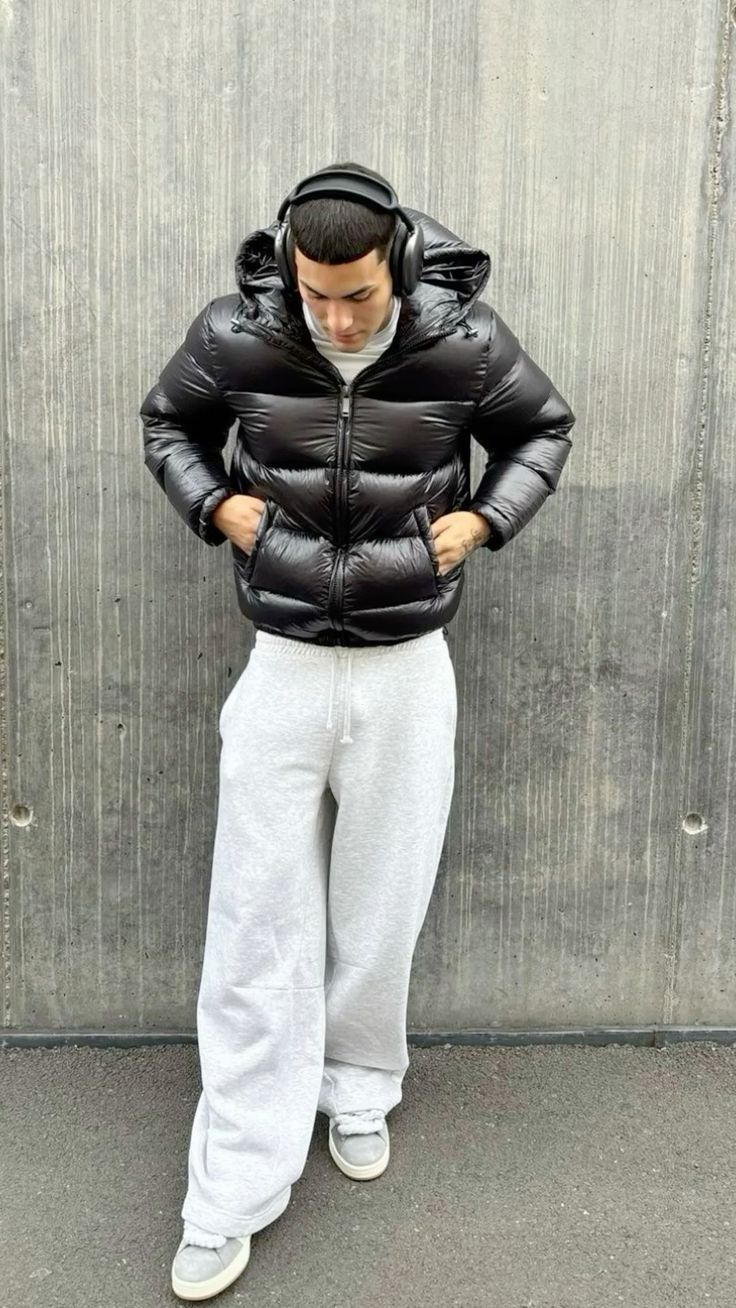 Men's Winter Quilted Jacket | High Hood, Collar, and Pockets