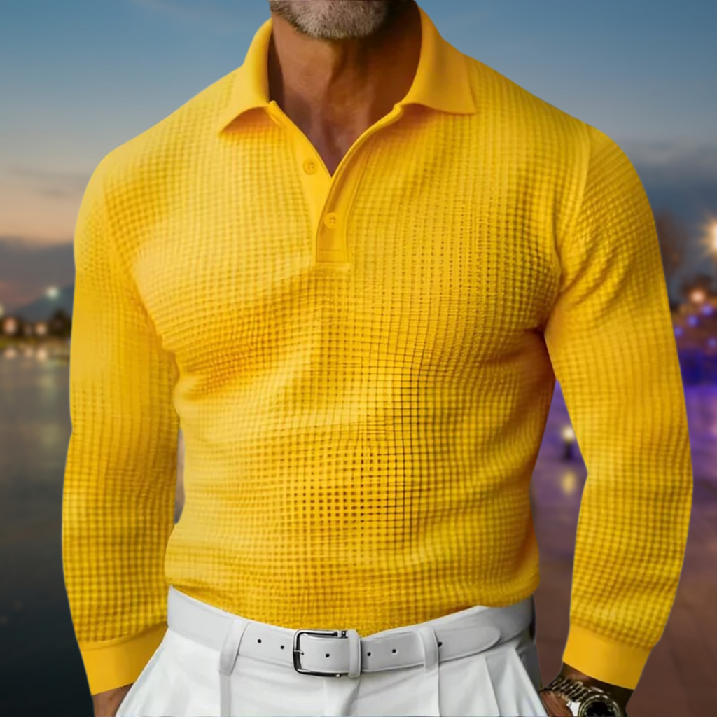 Men's Polo Sweater | Knitted with Collar and Long Sleeves