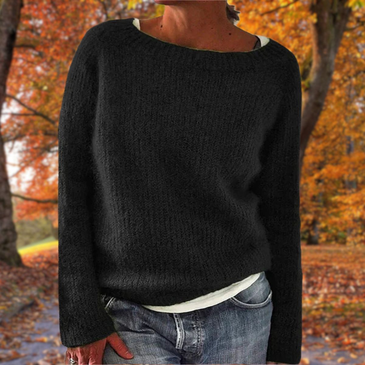 Women's Sweater | Loose Fit Boat Neck