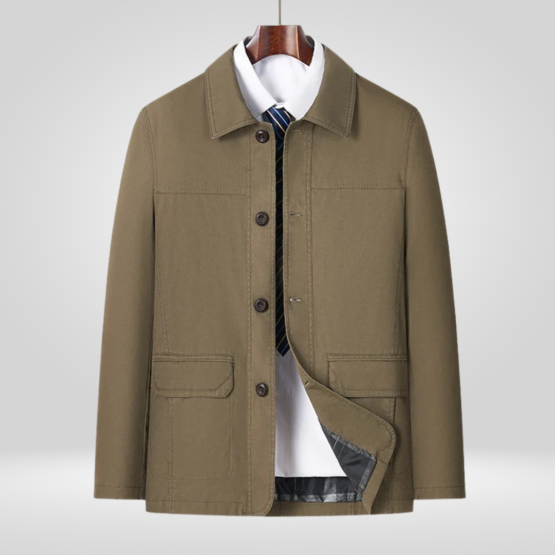 Men's Jacket | Loose Fit with Button Closure for Autumn and Spring