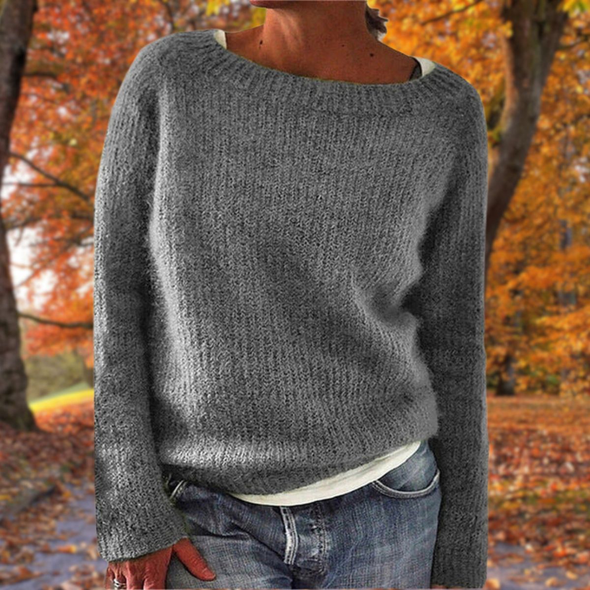 Women's Sweater | Loose Fit Boat Neck