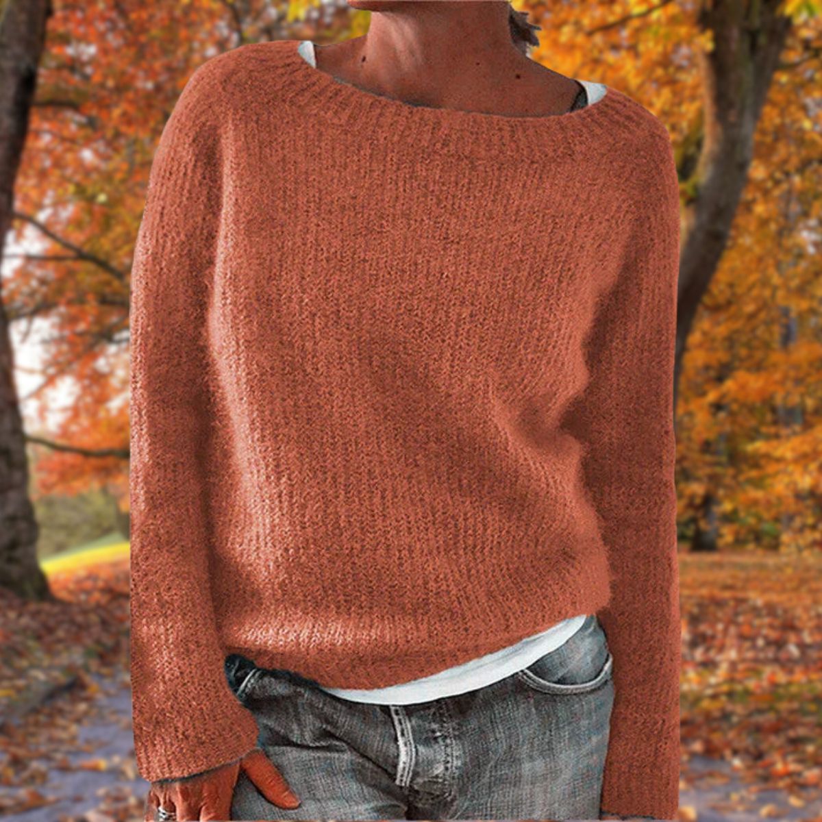 Women's Sweater | Loose Fit Boat Neck
