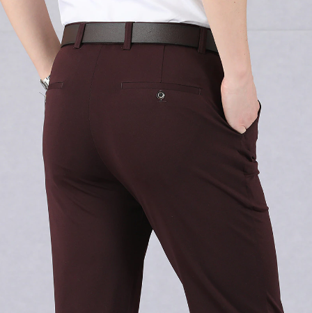 Stretch Loose Fit Pants with Elastic Waist and Pockets for Men
