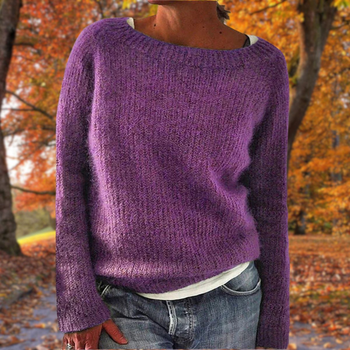 Women's Sweater | Loose Fit Boat Neck