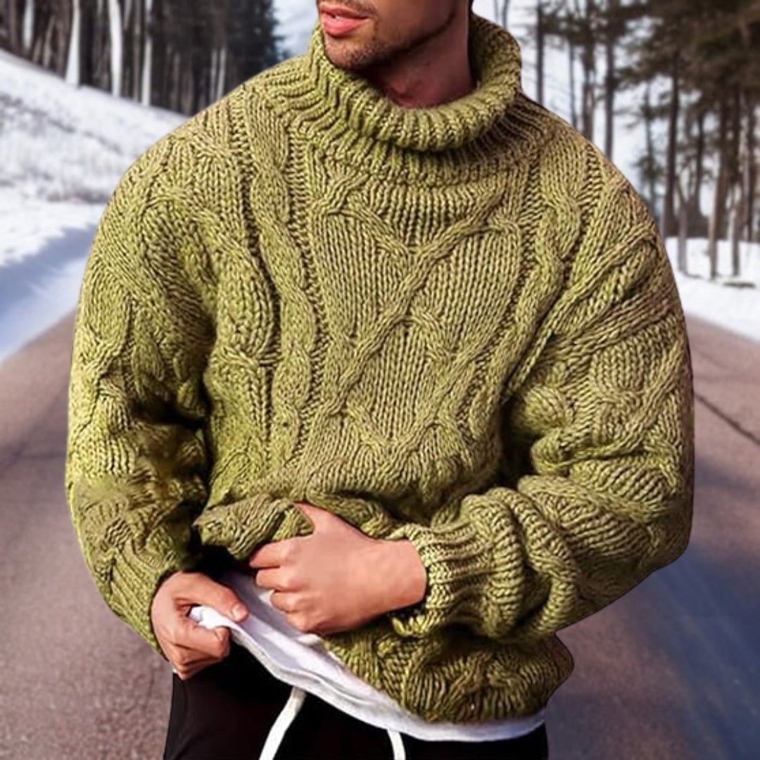 Men's Warm Knitted Sweater | Stylish Winter Turtleneck