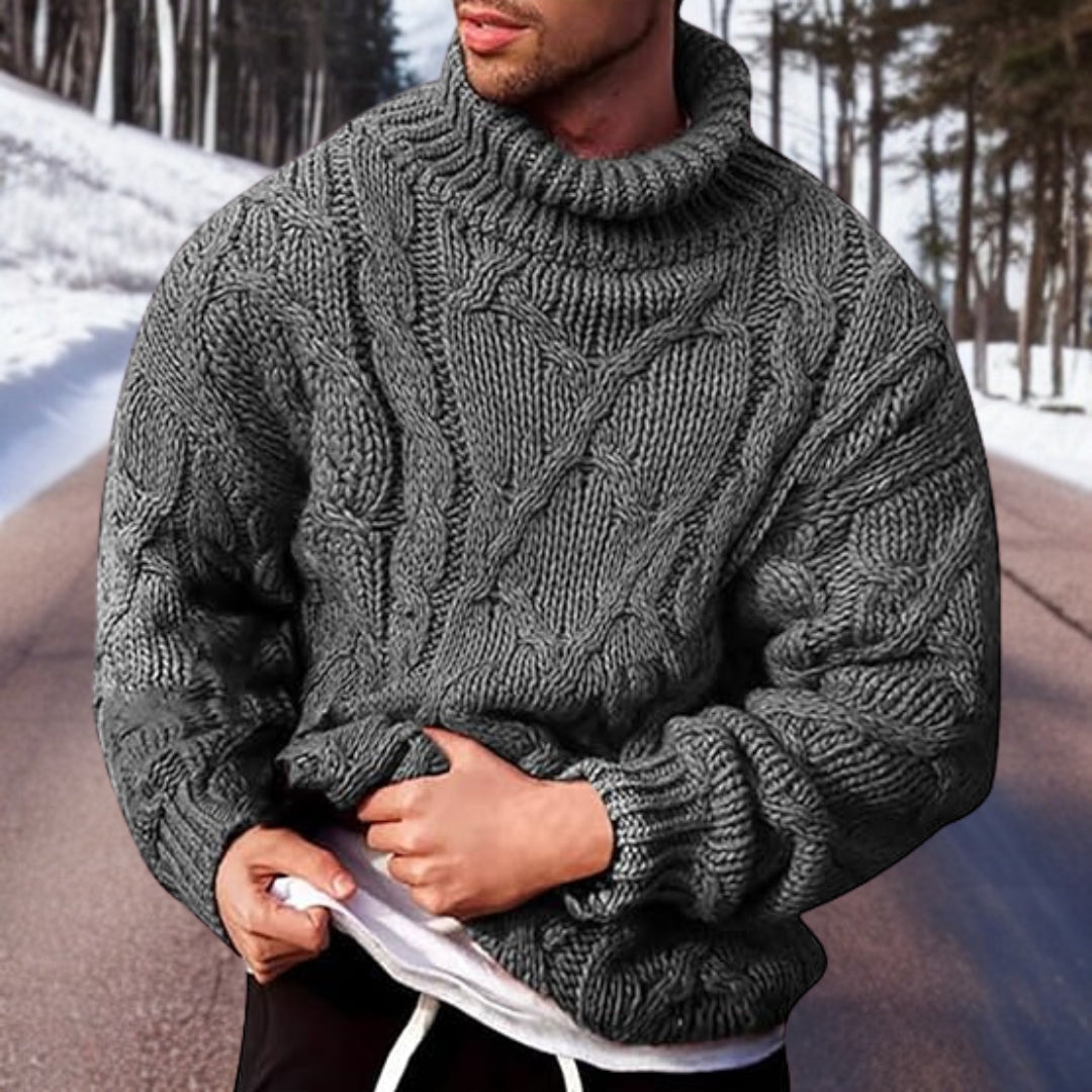 Men's Warm Knitted Sweater | Stylish Winter Turtleneck