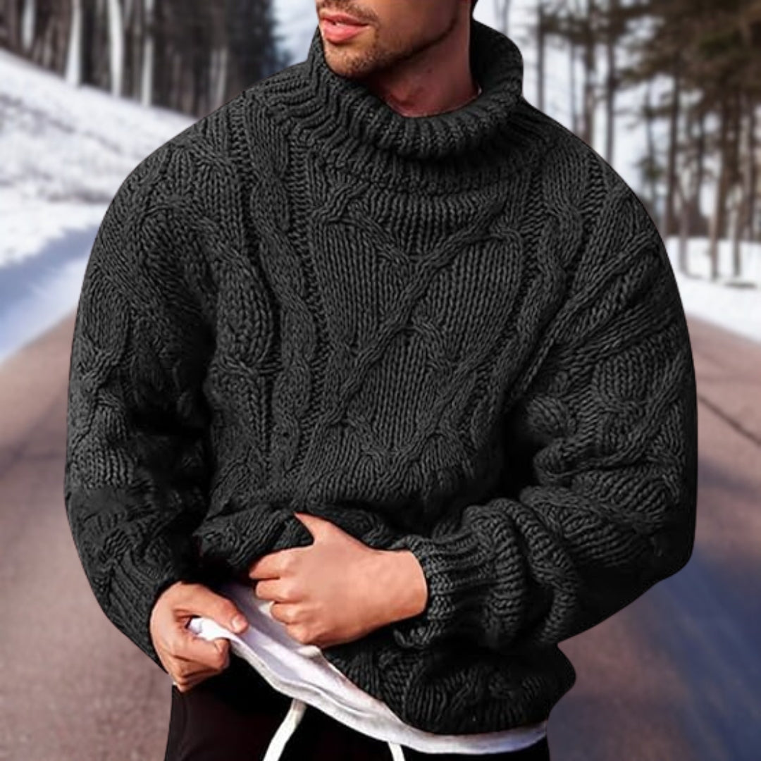 Men's Warm Knitted Sweater | Stylish Winter Turtleneck