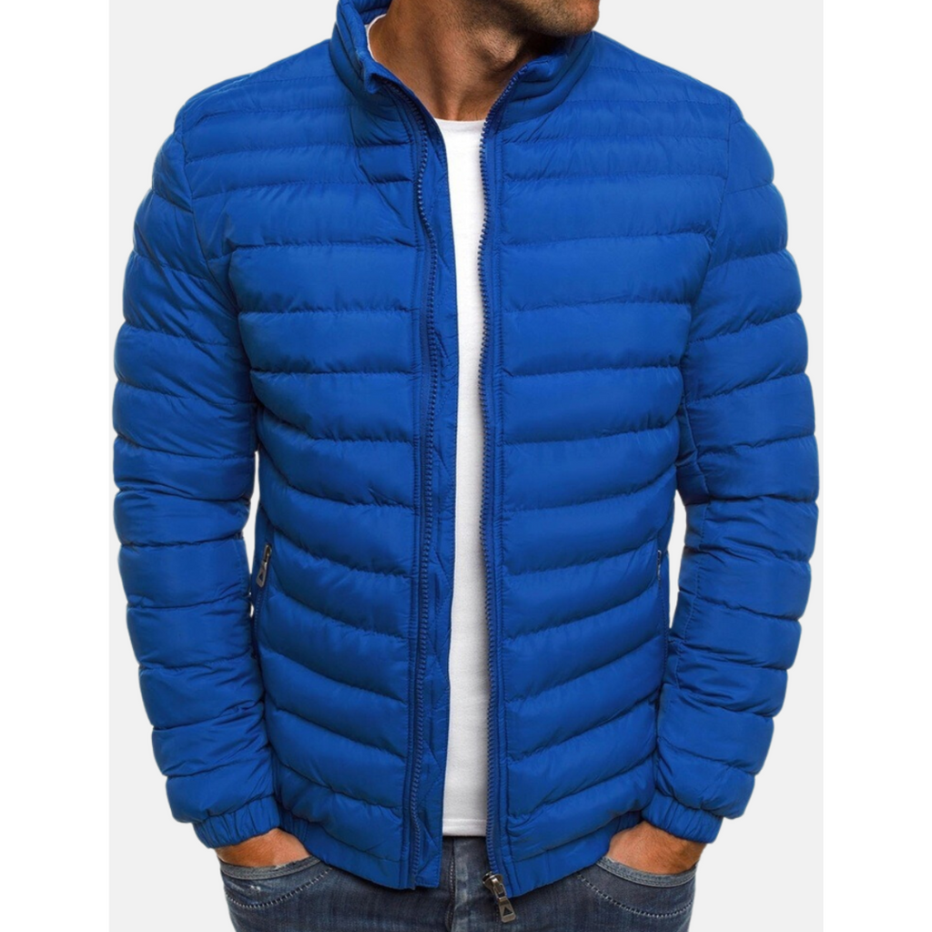 Padded Warm Winter Jacket with Pockets and Closures for Men | Cold Weather
