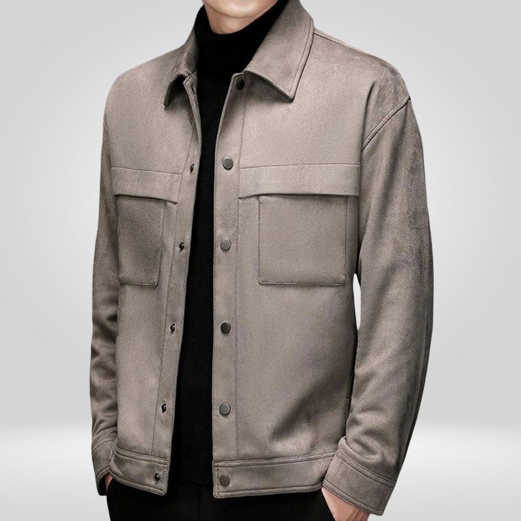 Men's Jacket | Fitted Cut with Snap Closure and Pockets