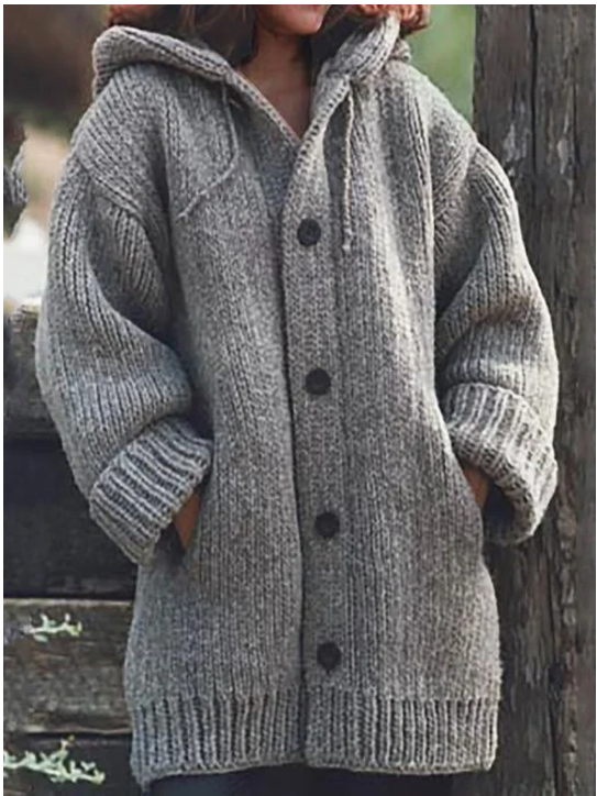 Women's Cardigan | Loose Fit with Button Closure