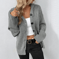 Button Closure Open Front Cardigan for Women | Everyday Wear