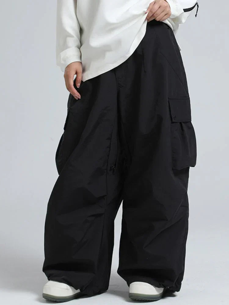 Baggy Loose Fit Cargo Snowboard Pants for Men | Winter Sports Multi Pocket