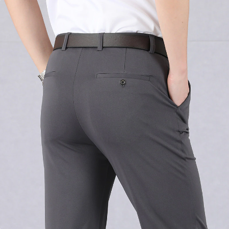 Stretch Loose Fit Pants with Elastic Waist and Pockets for Men