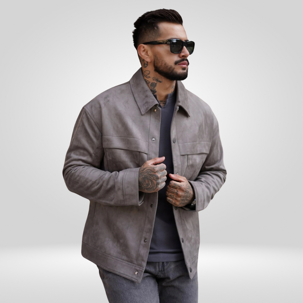 Men's Jacket | Fitted Cut with Snap Closure and Pockets
