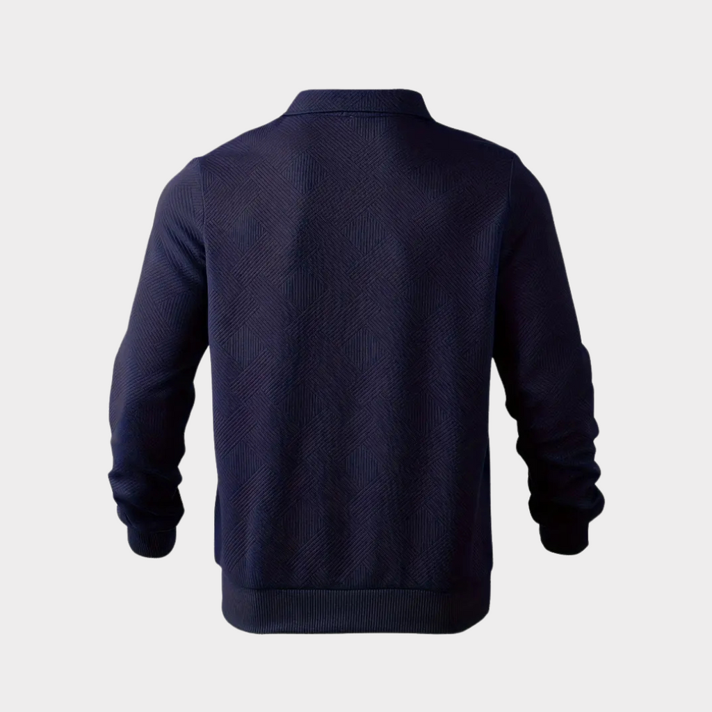 Geometric Knit Quarter Zip Turtleneck Sweater for Men | Everyday Wear