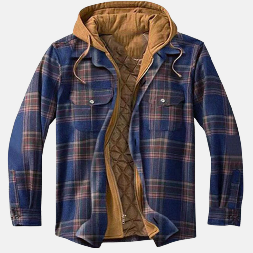 Quilted Shirt Collar Button Front Jacket for Men | Transitional Wear