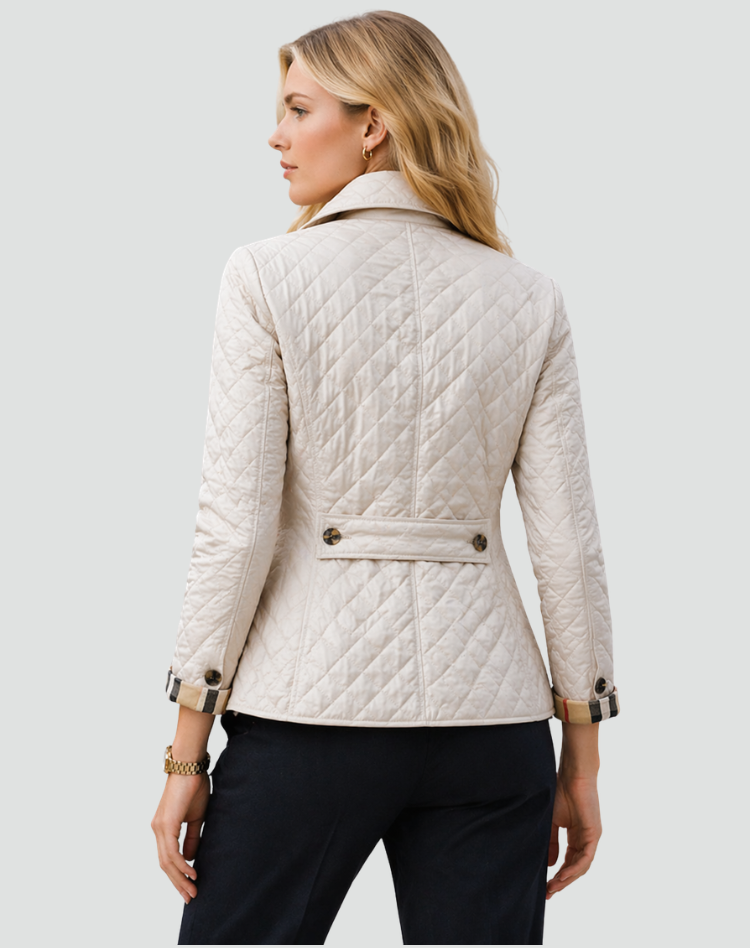 Quilted Button Front Lightweight Jacket for Women | Mid Season Outerwear