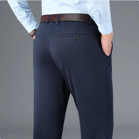 Stretch Loose Fit Pants with Elastic Waist and Pockets for Men