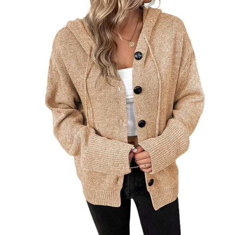 Button Closure Open Front Cardigan for Women | Everyday Wear
