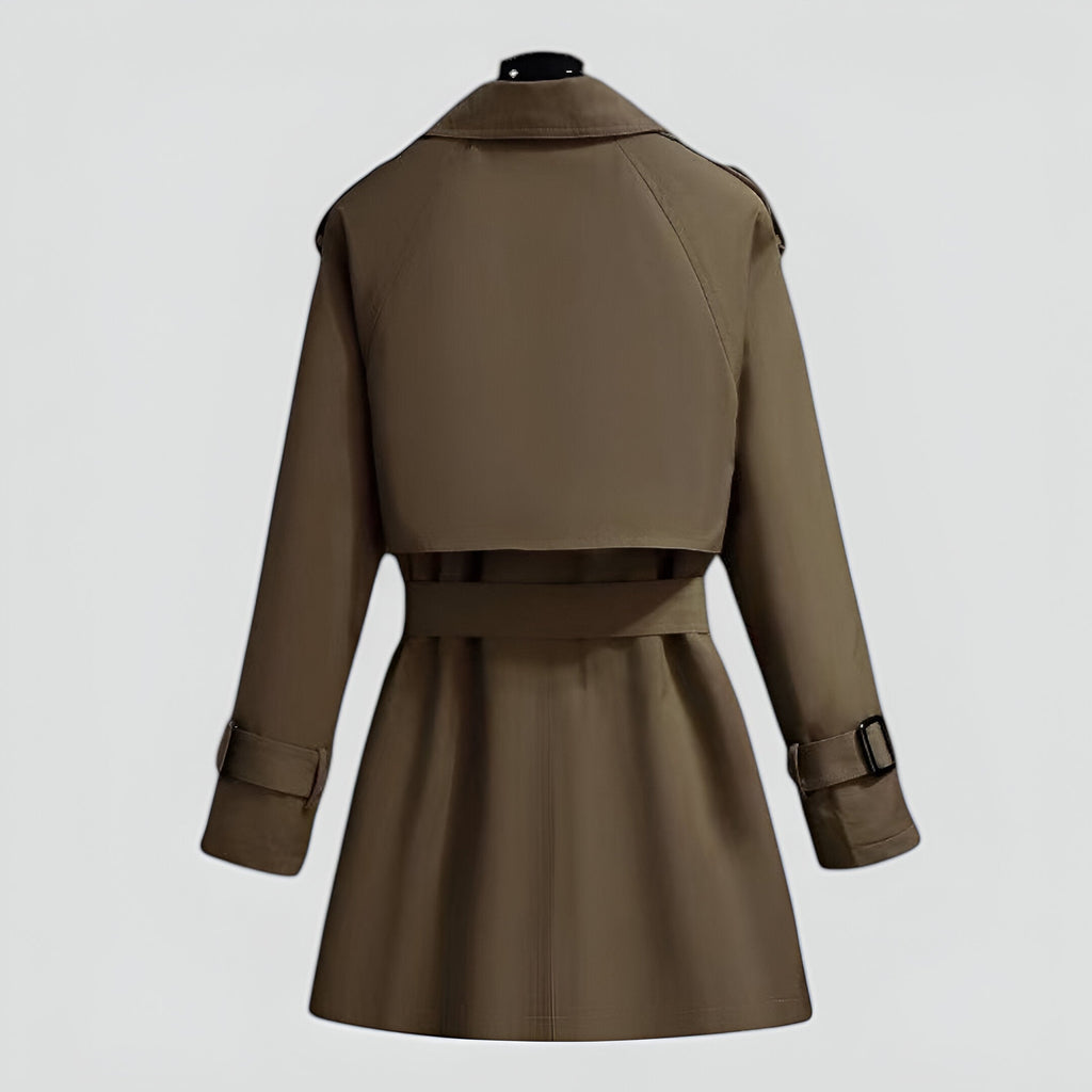 Double-Breasted Mid-Length Trench Coat for Women | Spring Autumn Outerwear