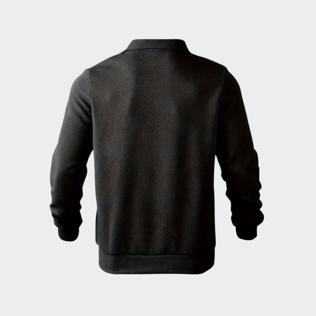 Geometric Knit Quarter Zip Turtleneck Sweater for Men | Everyday Wear