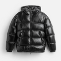 Men's Jacket | Quilted Puffer with Hood in Loose Fit