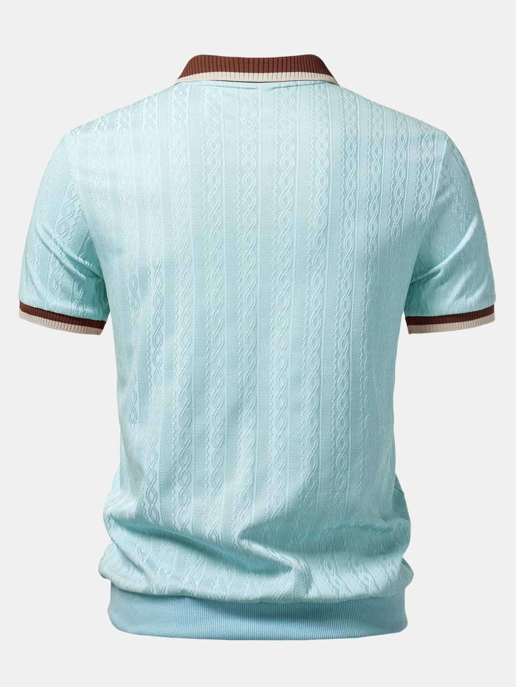 Textured Knit Quarter Zip Polo Shirt for Men | Tailored Fit