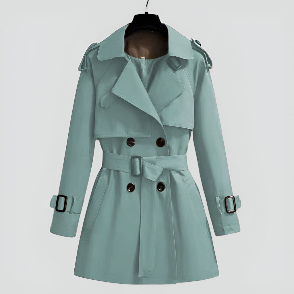 Double-Breasted Mid-Length Trench Coat for Women | Spring Autumn Outerwear