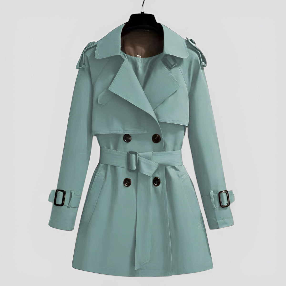 Double-Breasted Mid-Length Trench Coat for Women | Spring Autumn Outerwear