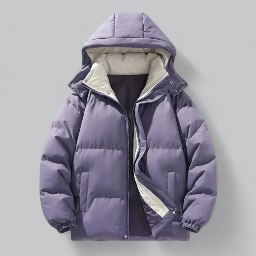 Men's Quilted Jacket with Hood | Long Sleeve for Winter Use