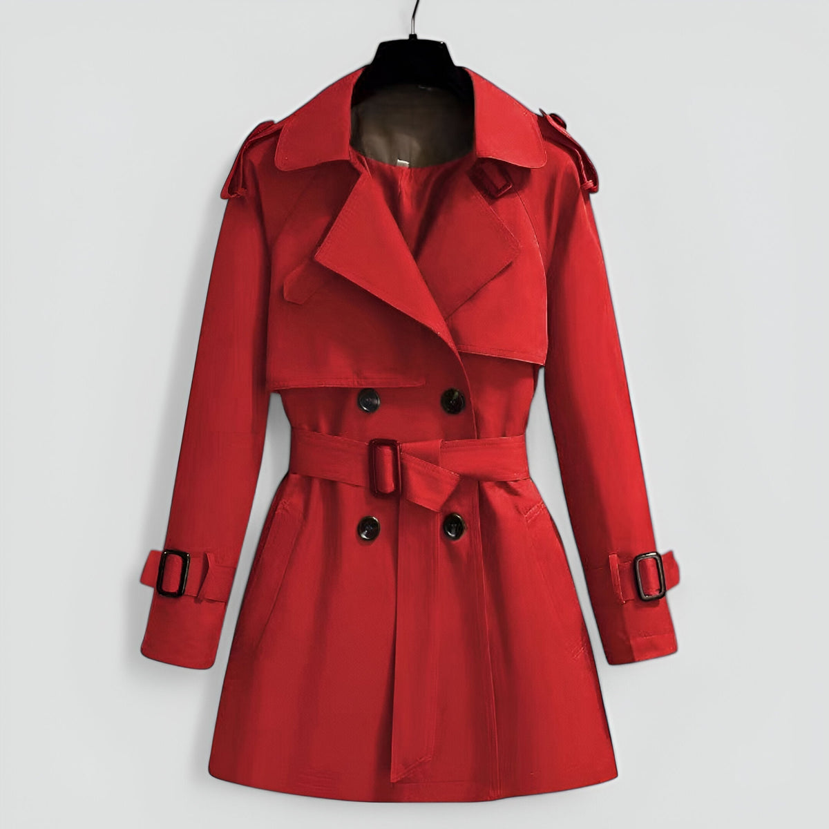 Double-Breasted Mid-Length Trench Coat for Women | Spring Autumn Outerwear